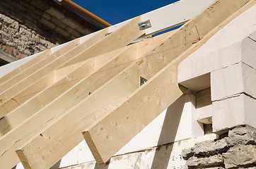 Image showing Wooden rafters