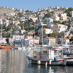 Image showing Gialos, the harbour of Symi, Greece.