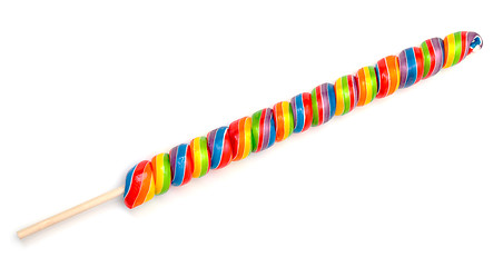 Image showing Rainbow Twirl Lollipop Candies