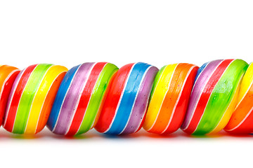 Image showing Rainbow Twirl Lollipop Candies