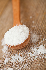 Image showing cooking salt in wooden spoon