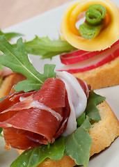 Image showing Jamon and Cheese Appetizers