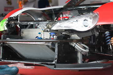 Image showing Disassembled front of racing car