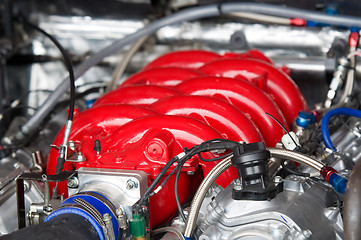 Image showing V8 racing car engine