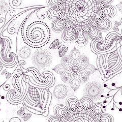 Image showing Repeating white floral pattern 