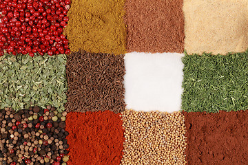Image showing Colorful Spices forming a background