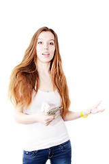 Image showing girl and money