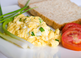 Image showing Scrambled egg with chives