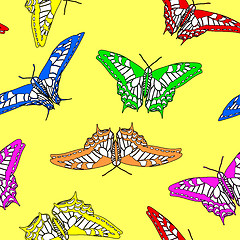 Image showing Butterfly seamless pattern . Vector illustration.