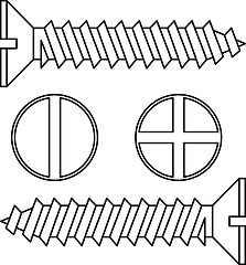 Image showing Stainless steel screw. Vector illustration.