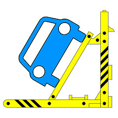 Image showing Device for lifting a car repair. Vector illustration.