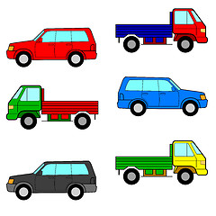 Image showing Set cars, trucks and cars. 