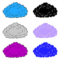 Image showing Set of  colorful clouds