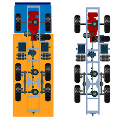 Image showing truck suspension, top view. 