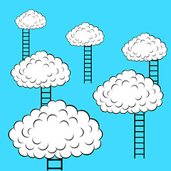 Image showing Clouds with stairs, vector illustration