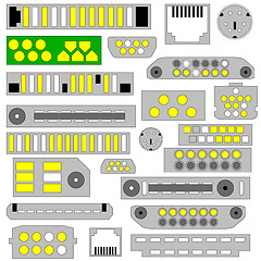 Image showing  video, audio and telephone connectors