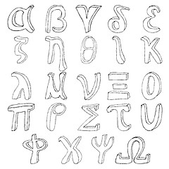 Image showing Hand drawing greek alphabet 