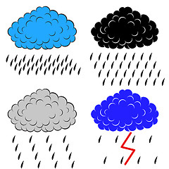 Image showing Clouds with precipitation, vector illustration