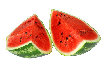 Image showing Fresh watermelon and slices isolated on a white background