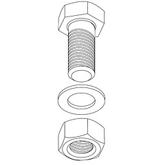 Image showing Stainless steel bolt and nut. Vector illustration.