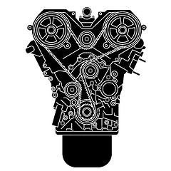 Image showing Internal combustion engine, as seen from in front. 