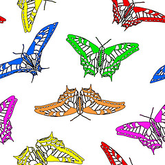 Image showing Butterflies seamless wallpaper. Vector illustration.