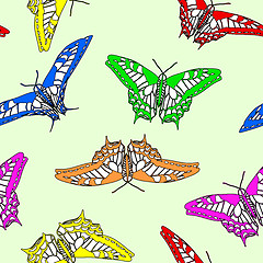 Image showing Butterflies seamless wallpaper. Vector illustration.