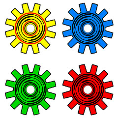 Image showing Colors  gears on white background vector