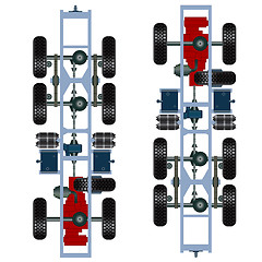 Image showing truck suspension, top view. 