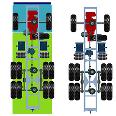 Image showing truck suspension, top view. 
