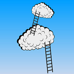 Image showing Clouds with stairs, vector illustration