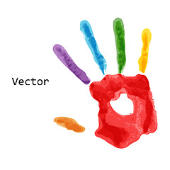 Image showing Colourful handprint paint