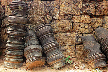 Image showing Stone art relics at Angkor, Cambodia