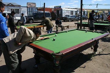 Image showing Playing pool