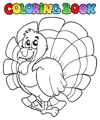 Image showing Coloring book happy turkey