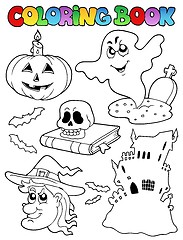 Image showing Coloring book Halloween topic 9