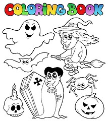 Image showing Coloring book Halloween topic 7