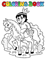 Image showing Coloring book Indian theme image 1