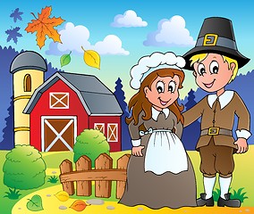 Image showing Thanksgiving pilgrim theme 2