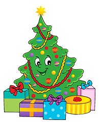 Image showing Christmas tree theme 1