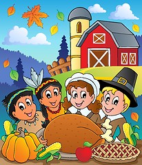 Image showing Thanksgiving pilgrim theme 4