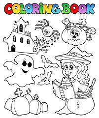 Image showing Coloring book Halloween topic 8