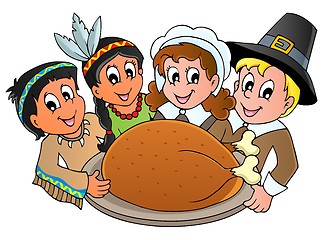 Image showing Thanksgiving pilgrim theme 3