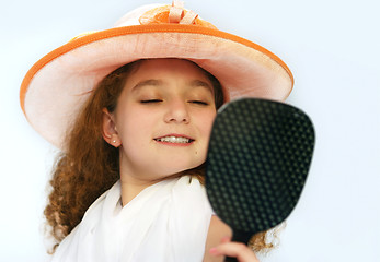 Image showing Girl in fancy hat