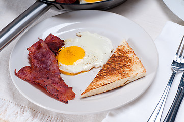 Image showing eggs bacon and toast bread