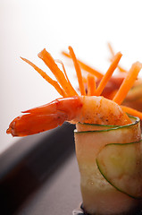 Image showing colorful  prawn shrimps appetizer snack