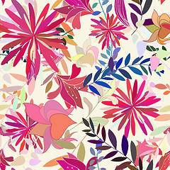 Image showing Seamless multicolor floral pattern