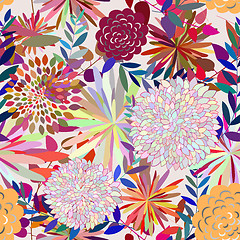 Image showing Seamless multicolor floral pattern