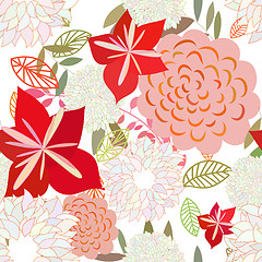 Image showing Seamless multicolor floral pattern