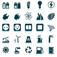 Image showing Power and energy icon set